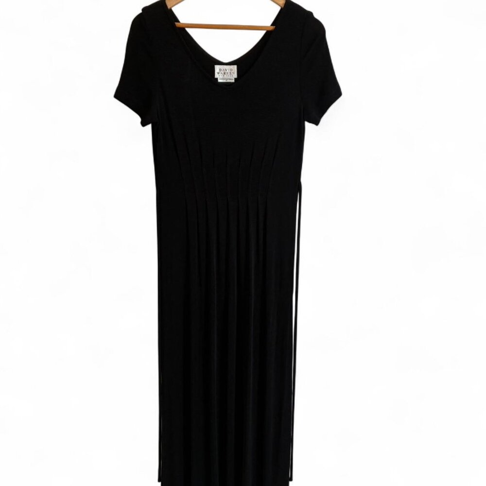 Black Vintage David Warren Black Maxi Dress, Size 10 (Large)